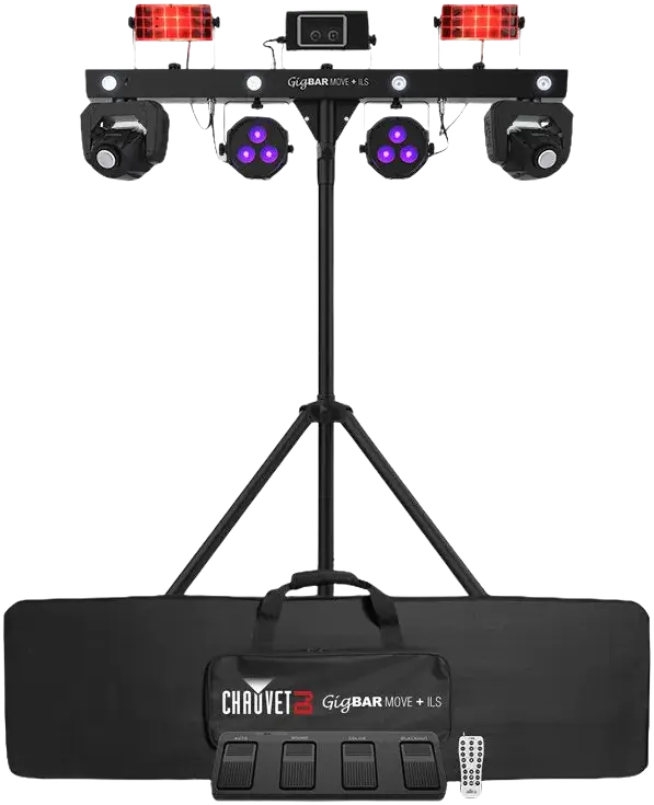 Chauvet DJ GigBAR Move + ILS 5-in-1 lighting system on tripod with carry bag, footswitch and remote